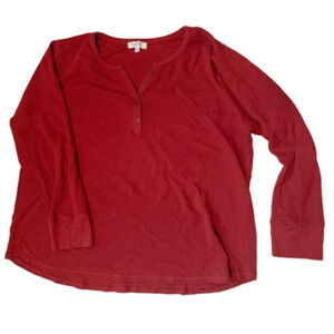 Plus size red Henley top